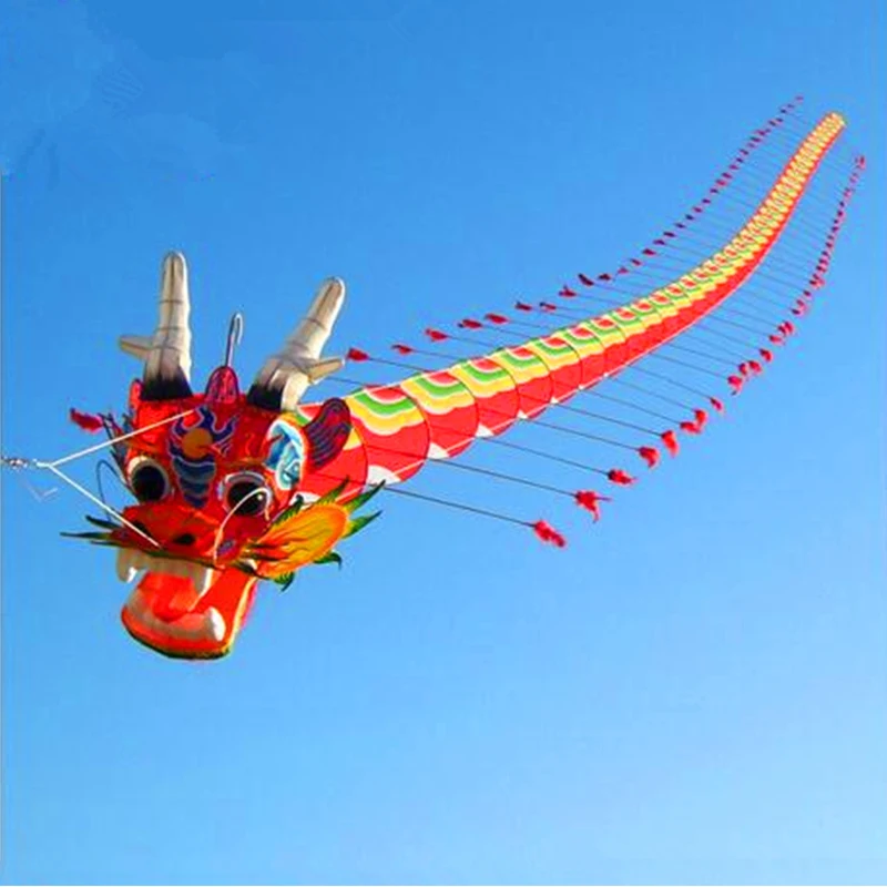 Large Chinese 7M Dragon Kite Can Fly With Handle Line Traditional Kite