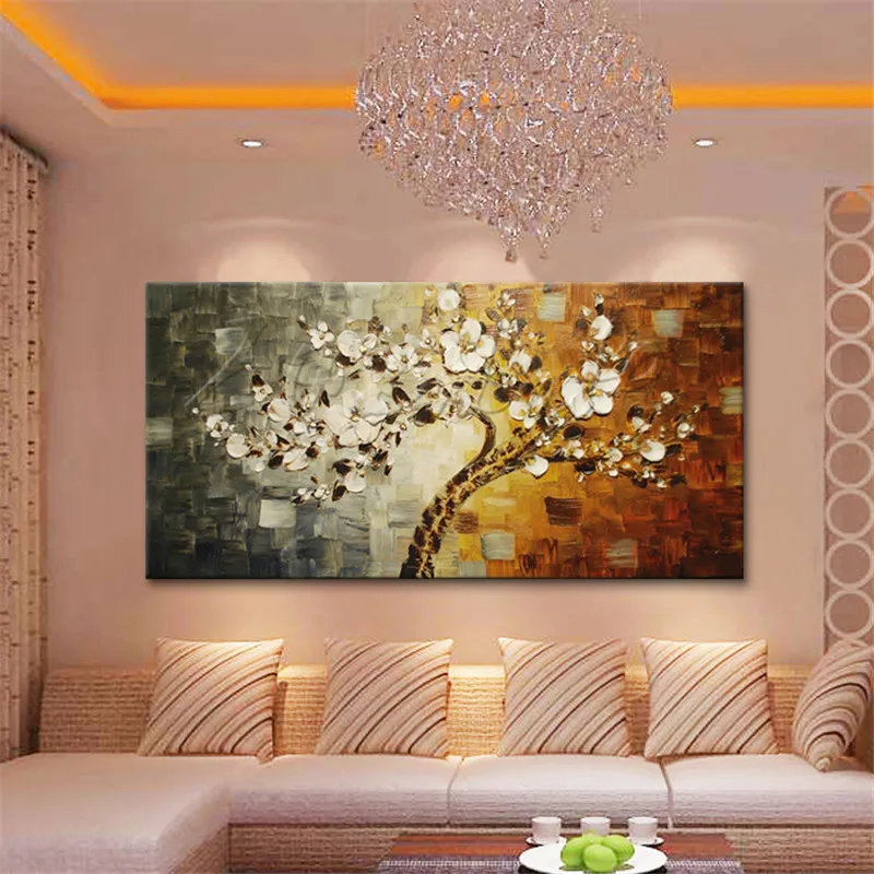 

Hand Painted Oil Painting Palette Knife Flower Canvas wall art canvas Pictures for living room home decor cuadros decoracion 23