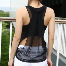 Новая удобная дышащая одежда для йоги с полой сеткой, Быстросохнущий Спортивный Топ для бега, спортивный жилет без рукавов, женские рубашки