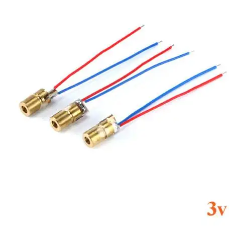10 Pz/Lotto Diodi Laser 5Mw 650 Nm Diodo Red Dot Laser Diod Circuit 3V/5V 5Mw 650Nm Modulo Puntatore Mirino Testa In Rame