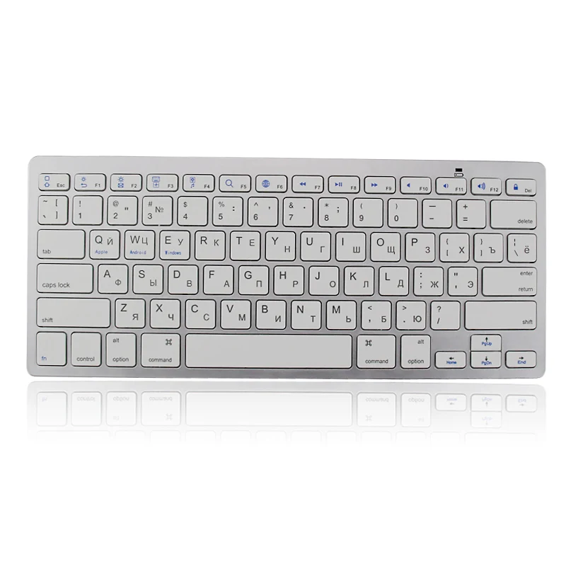 

Ultra-thin Multimedia Russian Wireless Bluetooth Keyboard For iPad iPhone Macbook Android Tablet PC XXM
