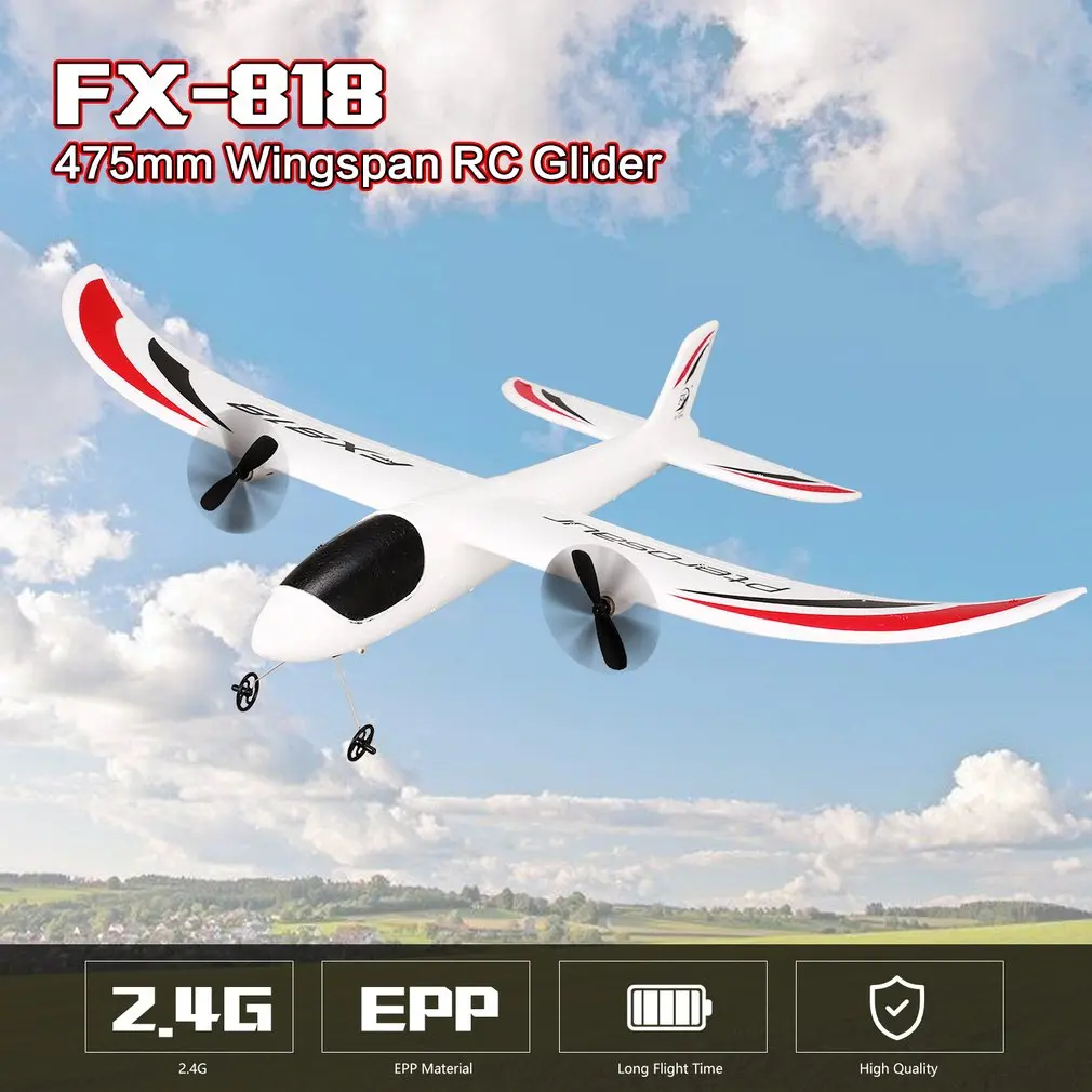 FX FX-818/820 RC самолет планер 2,4G 2CH пульт дистанционного управления Самолет планер 475 мм размах крыльев EPP RC фиксированное крыло Дрон для мальчиков подарок