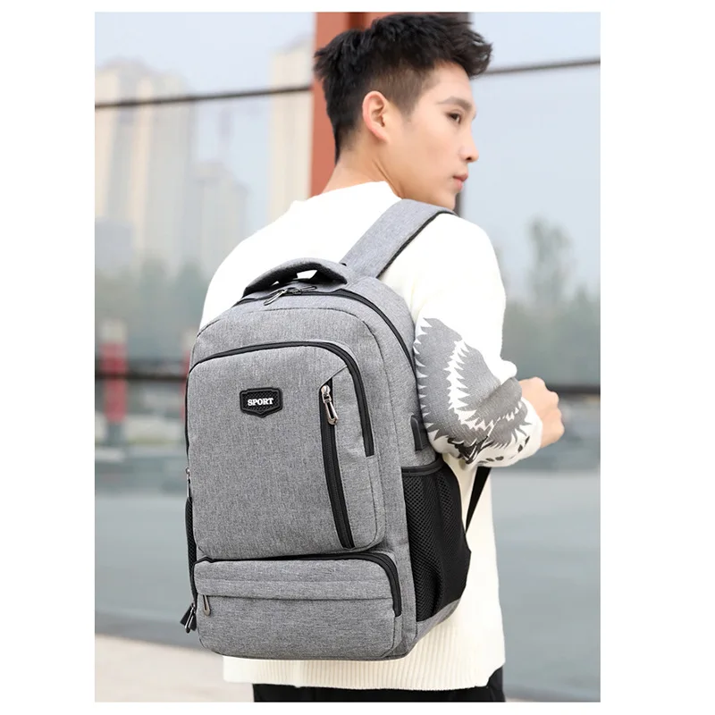 

Foreign Trade New Usb Charged Student Backpack Outdoor Leisure Travel Backpack Korean Version Men's Multifunctional Shoulder Bag