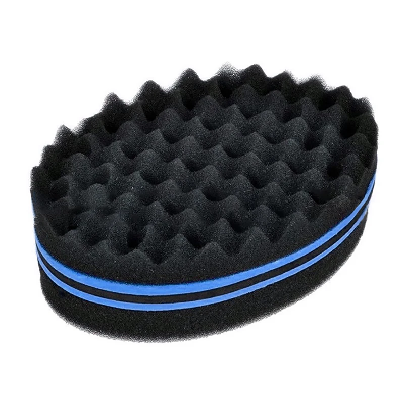 Портативная волшебная губка салонная щетка для волос, Парикмахерская волнистая расческа, овальная двухсторонняя скручивающаяся щетка для волос для натуральных афро-волнистых кистей - Цвет: Blue