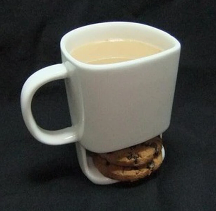 Dunk Mug cup Ceramic Cookies Mug Cookie Dunk Mug with Biscuit Pocket Holderin Mugs from Home