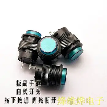 

Free packet mail self locking switch button switch /R16-503A round 3A/250V 16MM green 5