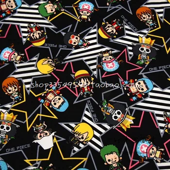 

New 140*50cm 1pc 100%Cotton Fabric Telas Patchwork Fabric Sea Thief&five star Print Fabric Sewing Material DIY Clothes Quilting
