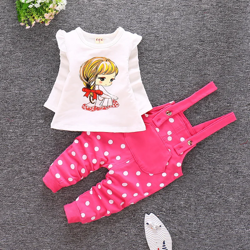 

Baby Boy Clothes 2019 Newborn Baby Clothing Girl Print Long Sleeve Top + Dot Workwear Pants 2PCS Child Wear Bebes Jogging Suits