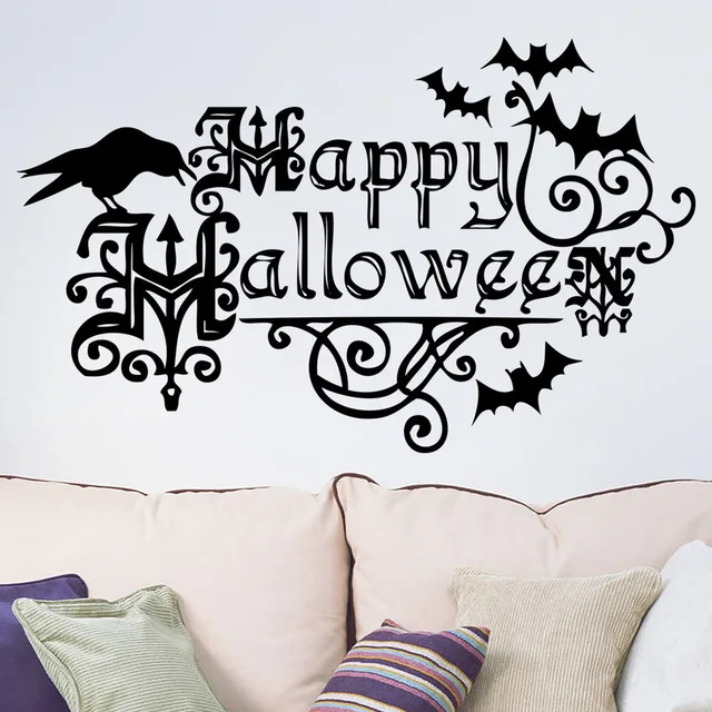 Hy Children House Bedroom Wall Sticker Waterproof Bat Hy Children House Bedroom Wall Sticker Waterproof Bat Black Birds Letters Whole