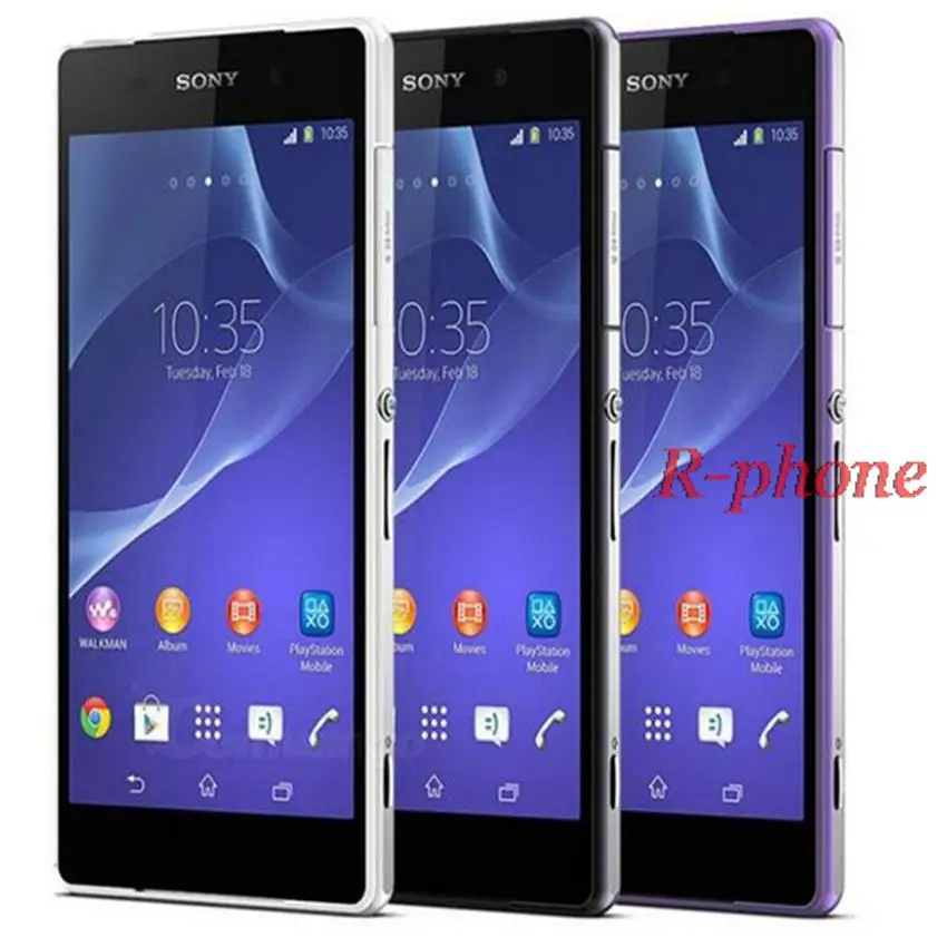 Разблокированный мобильный телефон sony Xperia Z2 D6503 5,2 ''четырехъядерный 20.7MP ram 3GB Восстановленный