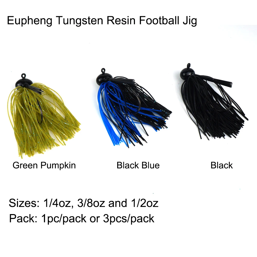 

Eupheng Pro Tungsten Resin Football Jig Head Silicon Rubber Case Skirt For Pitching Casting Around Cover Chip Resistant Paint