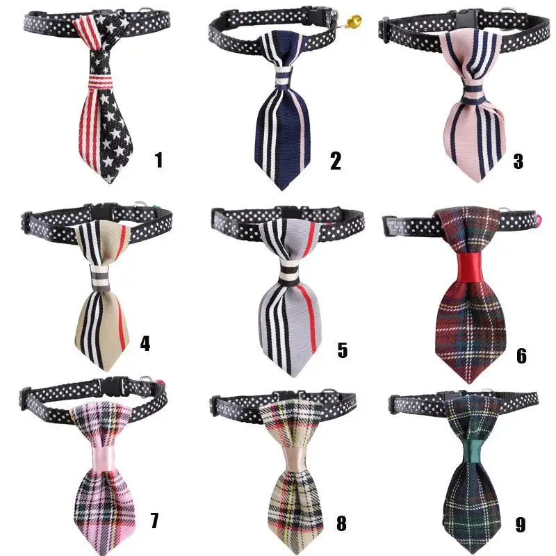 Cute Cat Collars With Tie And bells , Adjustable Designer ...