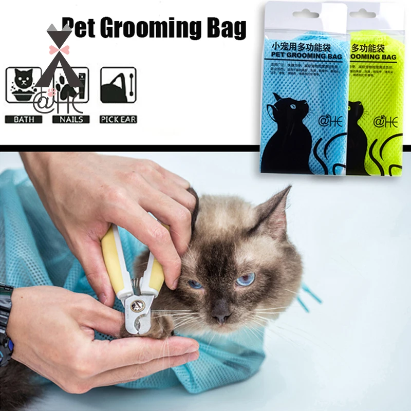 

@HE Pet Grooming Bag Cat Groomer Bathing Bag Cats Pets Adjustable Washing Bags For Bathing Nail Trimming Injecting Anti Bite
