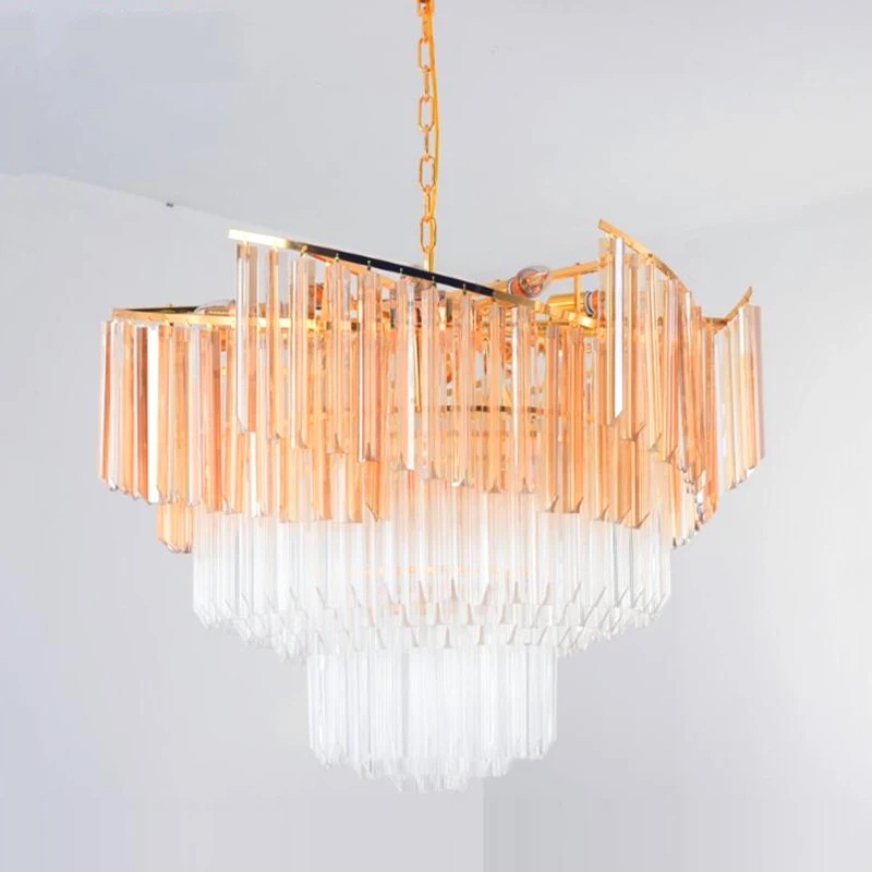 

Modern Crystal Pendant Light Fixture Living Room Led Study Lamp Atmosphere Round Creative Restaurant Lighting