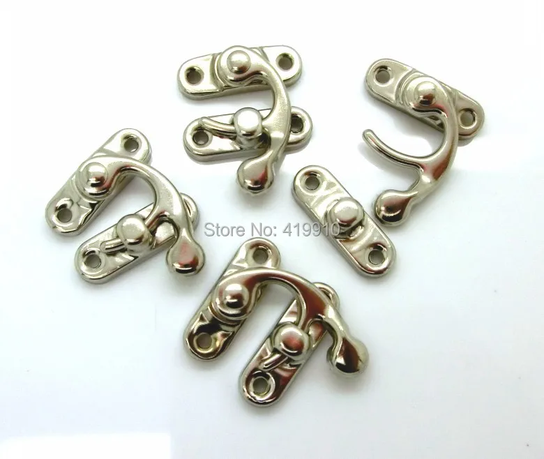 Free Shipping 50 Sets Silver Tone Metal Hook Box Latches Clasp Box Lock