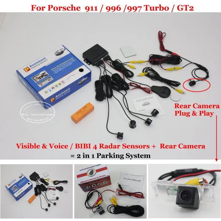 

Car Parking Sensors + Rear View Camera = 2 in 1 Visual / BIBI Alarm Parking System For Porsche 911 996 997 Turbo / GT2