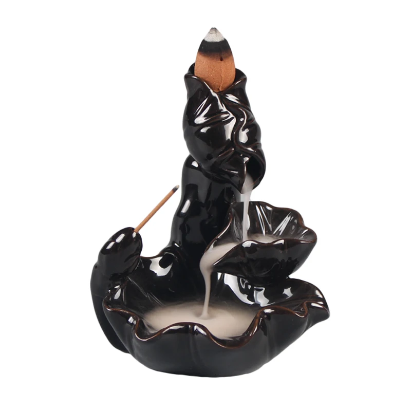 Backflow Incense Burner font b Home b font Decor Ceramic Stick Incense Holder Buddhist Censer 20Pcs