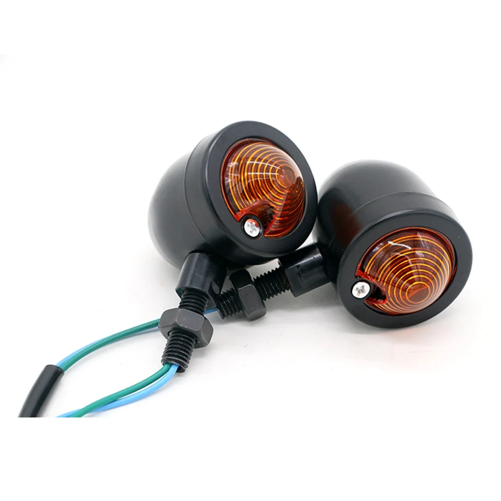

2pcs Motorcycle Bullet Amber light Turn Signals Indicator Lighting Lamp Black Motorcycle Turn Signals Motorcycle Turn Signal