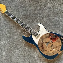 Высокое качество QShelly пользовательские блокирующие тюнеры белый связывающий кленовый корпус резонатор черное дерево гриф большой головной убор электрогитара