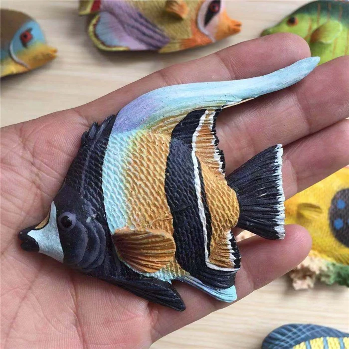 Ручная роспись Морской тропической рыбы 3D магниты на холодильник туристические сувениры холодильник магнитные наклейки подарок