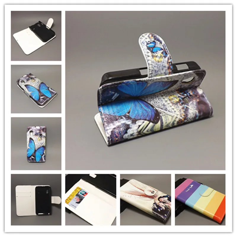 

New Butterfly Flower Flag Designer Wallet Flip Stand Book Cover Case for Samsung Galaxy Ace S5830 s5831 s5831i freeshipping