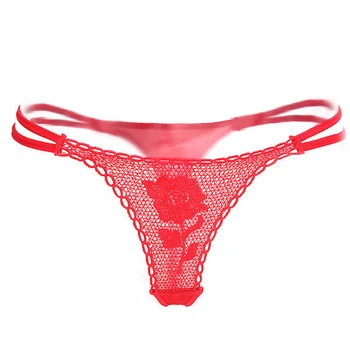 

SP&CITY Rose Transparent Panties For Valentine Gift Fashion Design Hollow Out Lace Panties Sexy Women Thong G-string Underwear