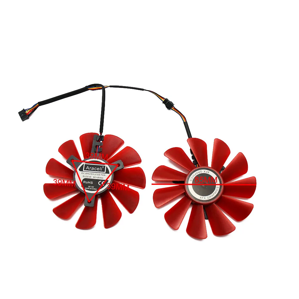 85MM FDC10U12S9-C 0.45AMP 4Pin Cooler Fan Replacement For XFX RX 560D RX 570 RX 580 RX Vega Graphics Video Card Cooling Fans