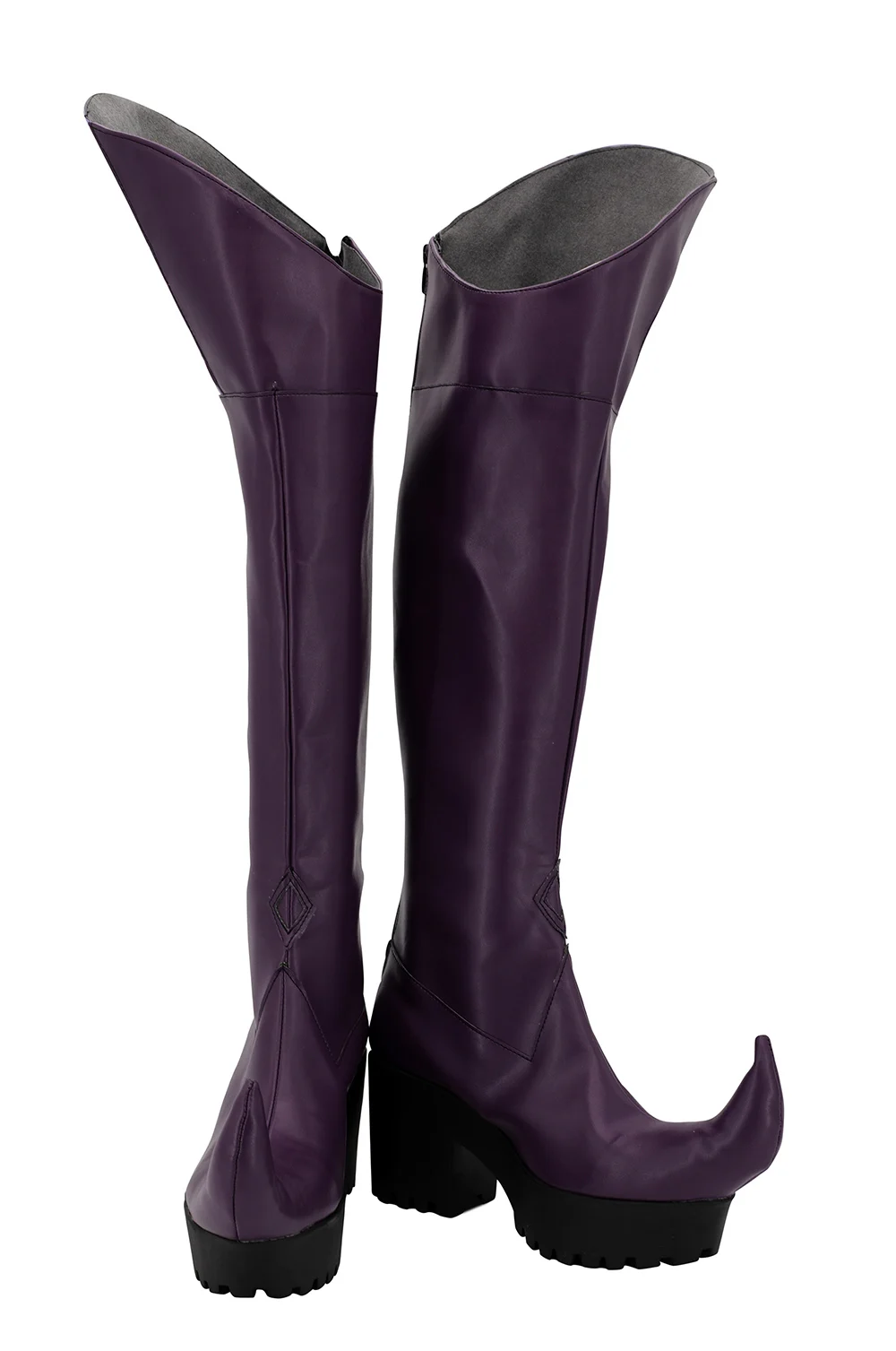 Honkai Impact 2 Sin Mal Cosplay Boots Purple High Heel Shoes Custom Made Any Size (2)