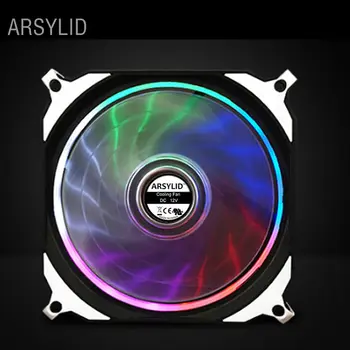 

ARSYLID Colorful computer Case Cooling Fan 120mm 3pin/4pin LED Ring Fan 5 Color 12cm Radiator Fan Water Cooler Fan