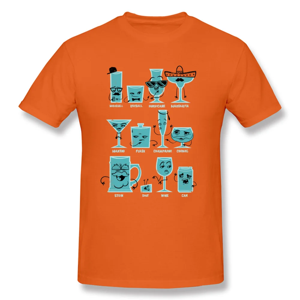 Field Guide to Alcoholic Drinkware Classic Short Sleeve Custom T Shirts Cotton Crew Neck Boy T Shirt Tops T Shirt VALENTINE DAY Field Guide to Alcoholic Drinkware orange
