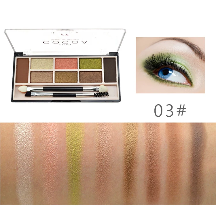 LOVE ALPHA 6 Color Eye Shadow + 2 Color Eyebrow Powder Glitter Matte Professional Makeup Palette With Makeup Brushes & Tools (10)