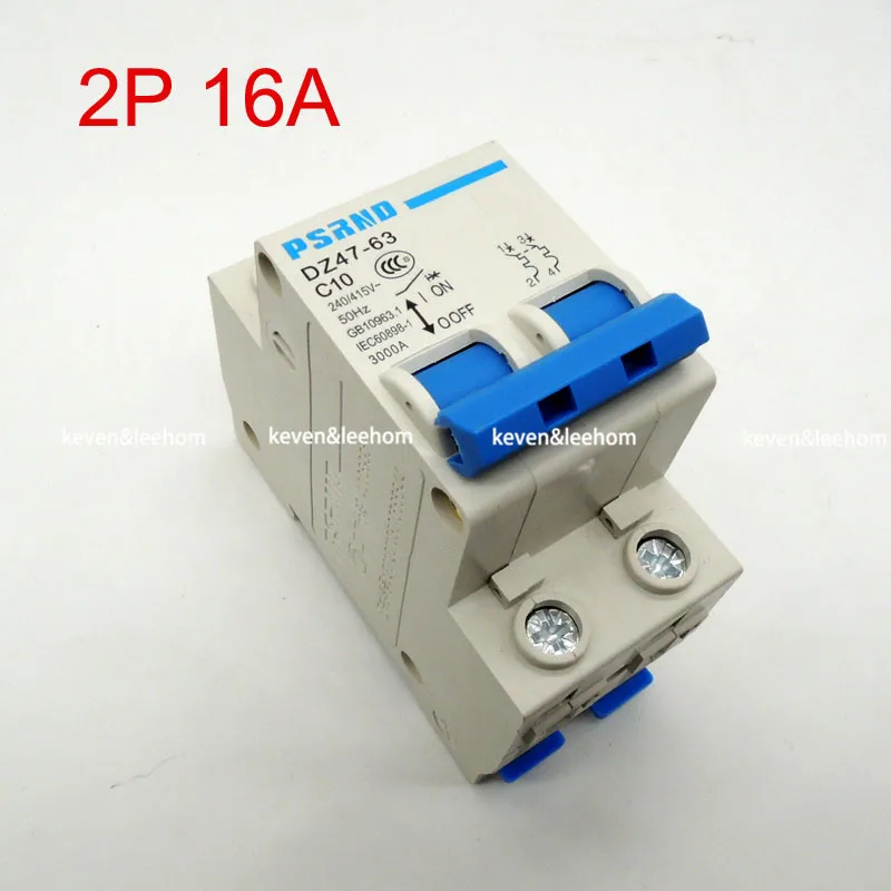 

high quality DZ47 2P 16A AC 230V 400V Circuit breaker MCB Household air switch without leakage C type AC