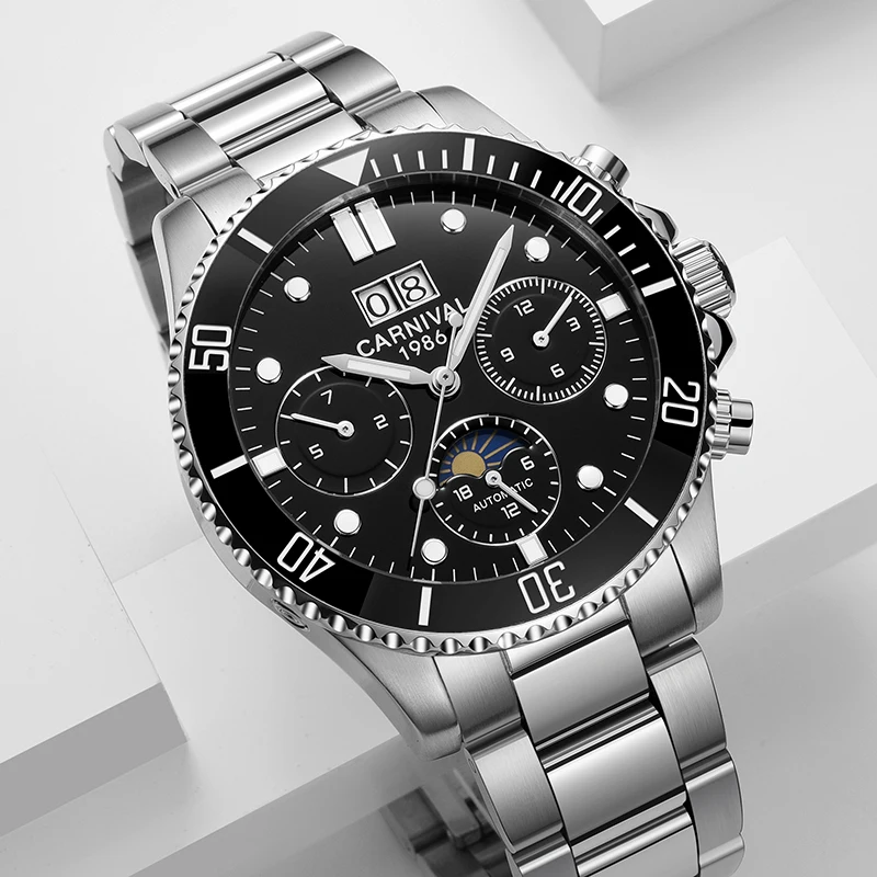 

Mechanical watch men Top luxury brand carnival watch sports automatic watch sapphire waterproof men's clock Luminous