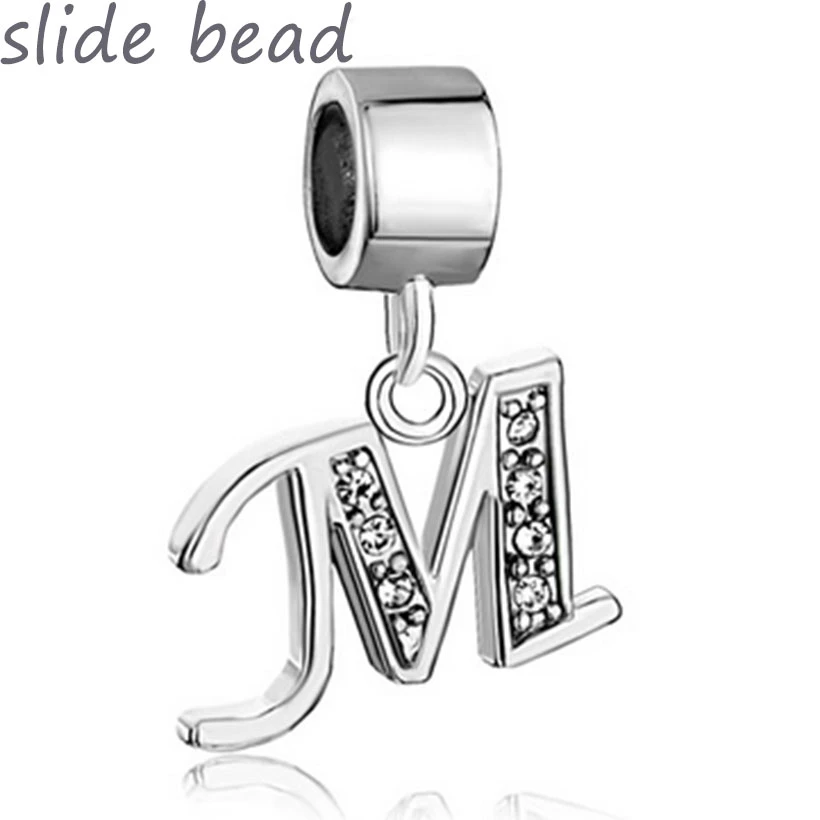 2022 nueva M Charm Bead adecuado para pulsera Pandora. Cuentas para de joyas|charm beads|for pandoraletter m - AliExpress