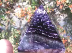 453 г Природный редкий фиолетовый флюорит кристалл кварца qianceng Mountain Пирамида A4