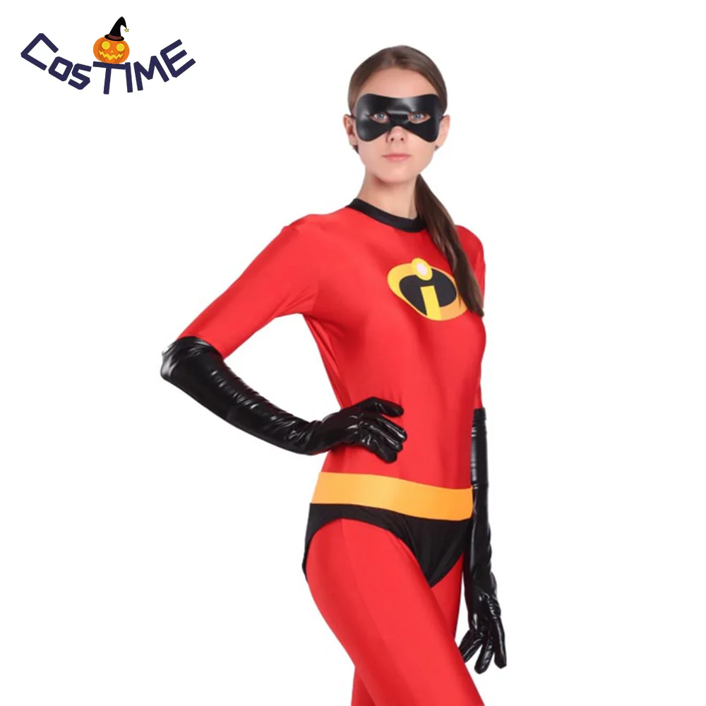 The Incredibles Superhero Elastigirl Cosplay Helen Parr Costume Lycra Spandex Bodysuit Sexy Outfit Zentai 3D Printing Halloween