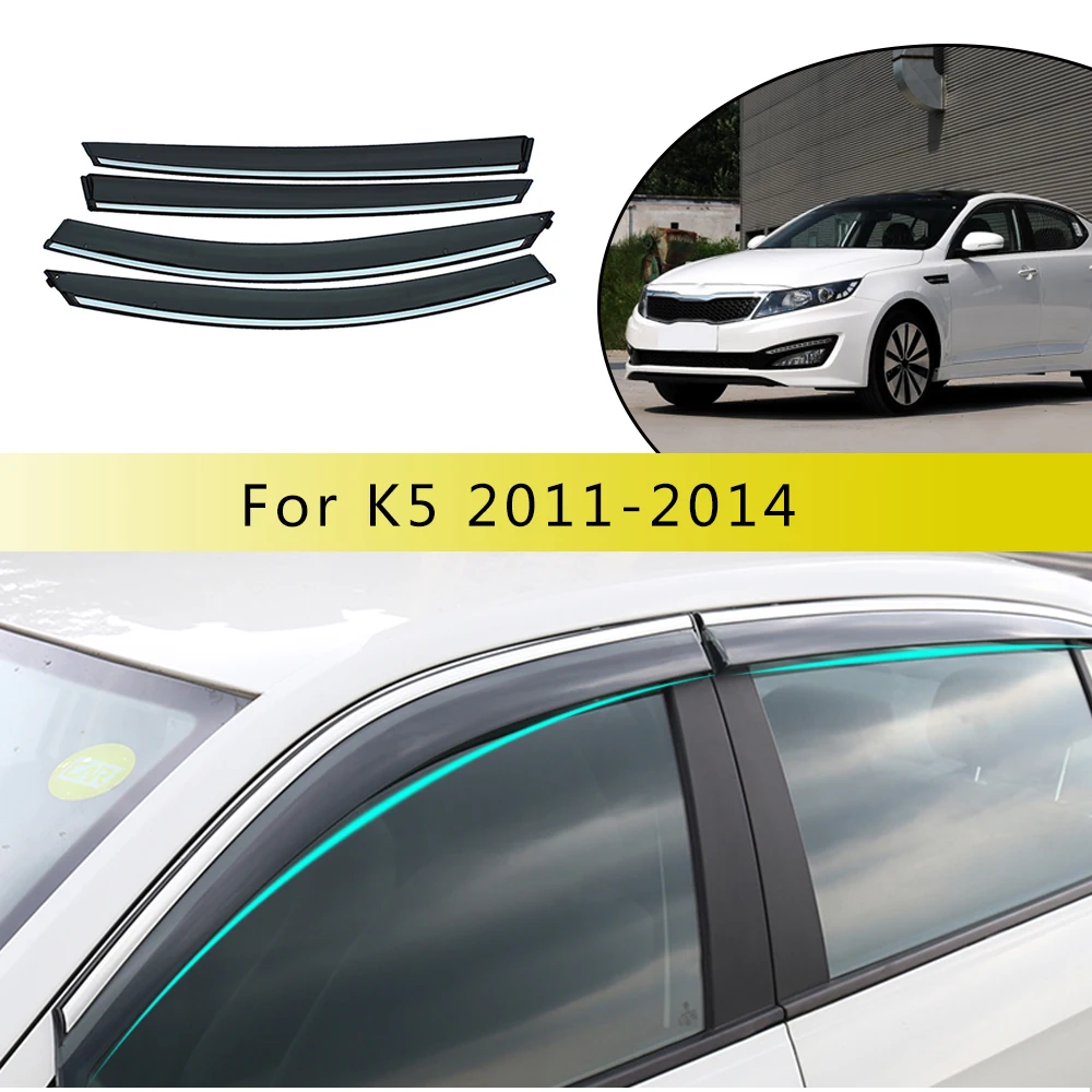 Abs Car Smoke Window Sun Rain Visor Deflector Guard For Kia K5/optima