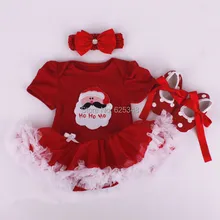 Au détail 2017 bébé barboteuses pour vêtements bébé fille vêtements avec bande de cheveux et chaussures de noël de Bande Dessinée costume filles de noël costumes