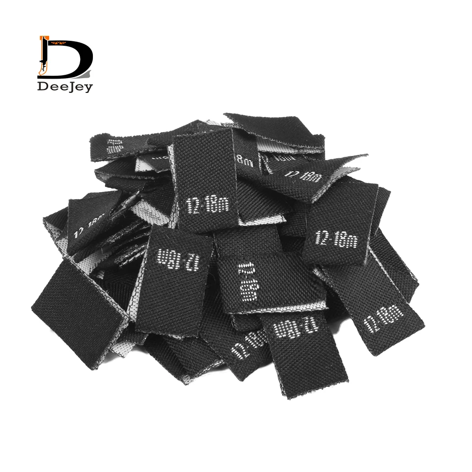100 PCS WHITE WOVEN CHILDREN INFANT LABEL SIZE TAGS 18 MONTH