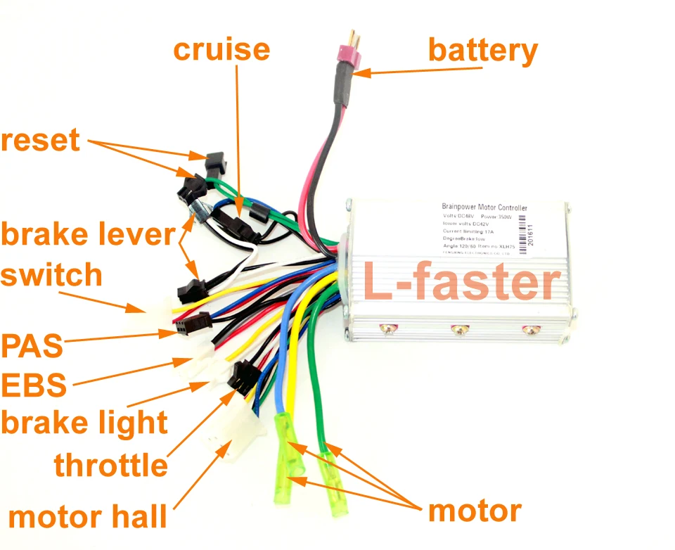 Best 24V36V48V 250W350W Brushless Motor Controller Electric Bicycle Hub Motor Hall Sensor Controler Electric Vehicle motor controller 1