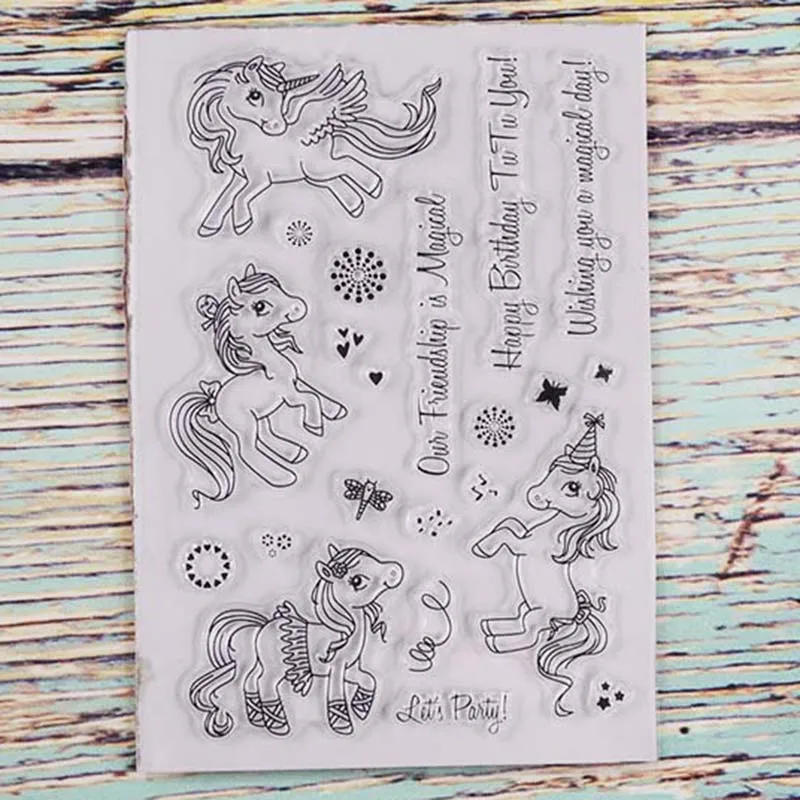 Вечерние партия лошадь прозрачный значок для DIY Скрапбукинг/Card Making/Дети