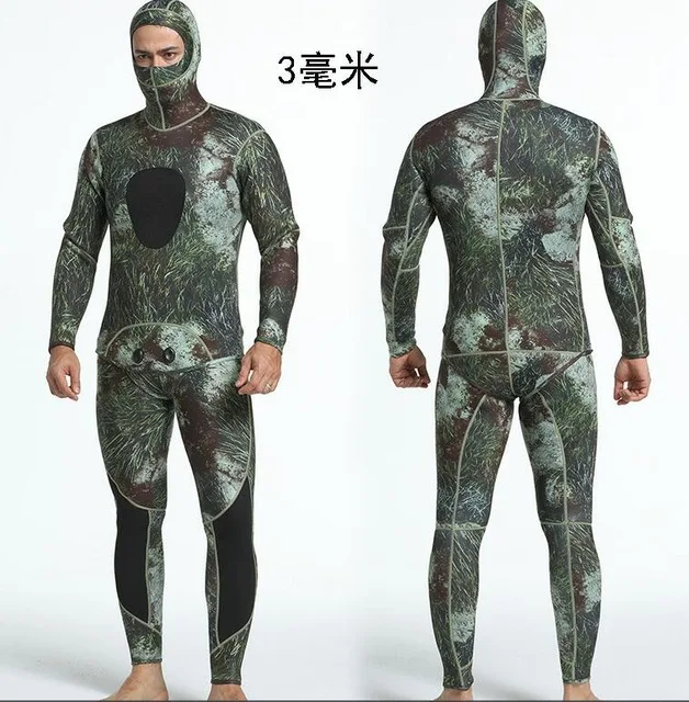 3 мм водолазный костюм с длинным рукавом Mergulho полное тепло тела солнцезащитный гидрокостюм для серфинга с головным убором Мужская спортивная одежда - Цвет: one