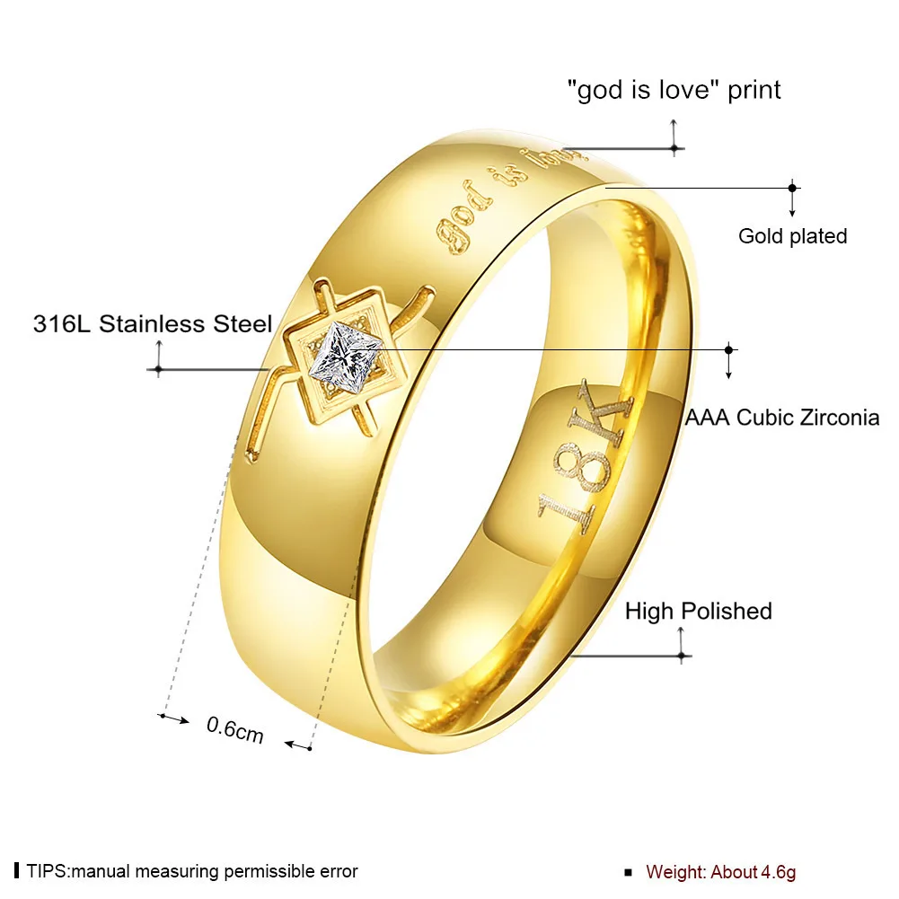Золотые роскошные кольца для пар, 2 шт., Кристальный кубический циркон, набор колец для девочек, нержавеющая сталь, античное кольцо для обещаний, браслет, Godly драгоценность