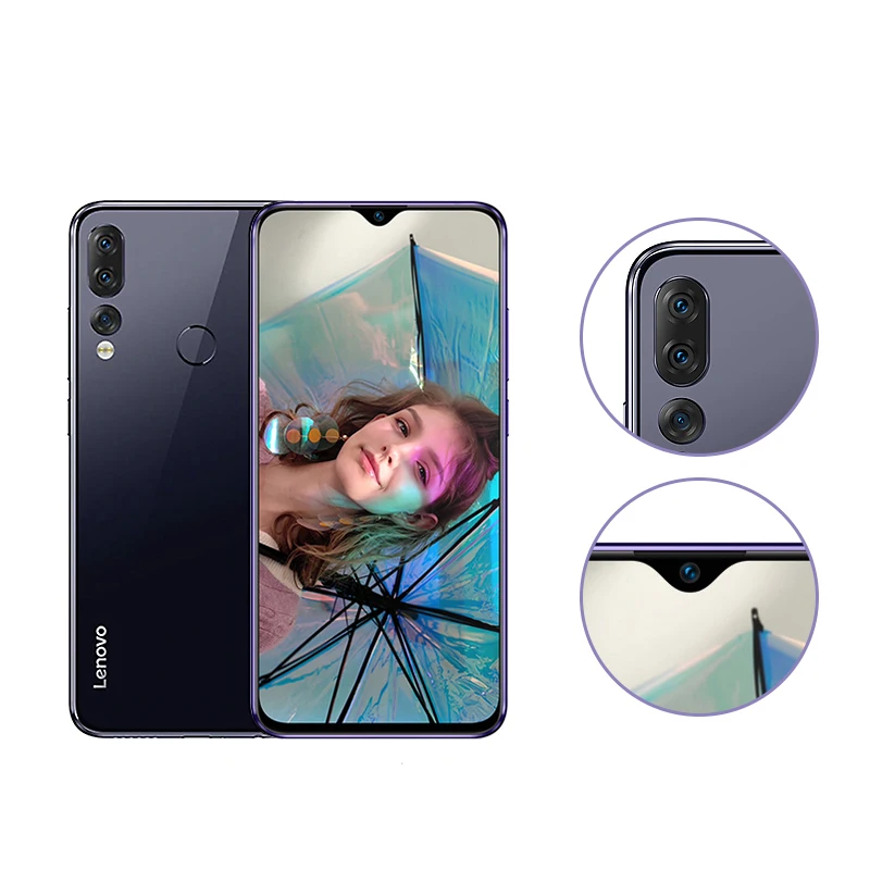 Мобильный телефон lenovo Z5s с глобальной прошивкой, 6 ГБ, 64 ГБ/128 ГБ, с функцией распознавания лица, восьмиядерным процессором Snapdragon 710, 6,3 дюйма, Android P, тройная задняя камера, смартфон