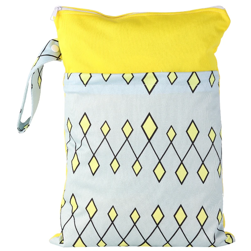 [Simfamily] водонепроницаемая сумка для подгузников с принтом, двойной карман, тканевая ручка, 28x36 см с молнией YKK
