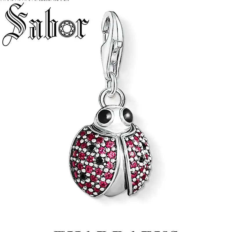 

Pure 925 Sterling Silver Trendy Spring Brand New Ladybug Pendant Charm Cute Gift Fit Bracelet For Women Fashion Jewelry thomas