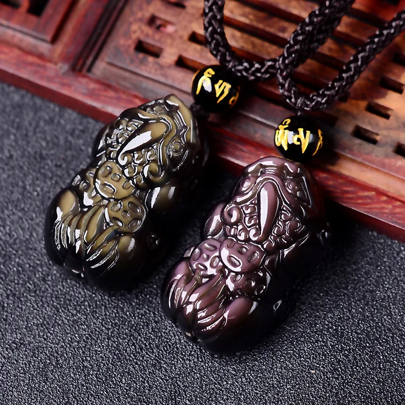 

Wholesale supply switch counter ice Rainbow Obsidian brave new pendant jewelry and three money back