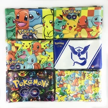 Пенал Pokemon Go с анимацией из мультфильма, кожаная сумка-клатч, карманный монстр Иви бумажник на кнопке, органайзер, канцелярская сумка