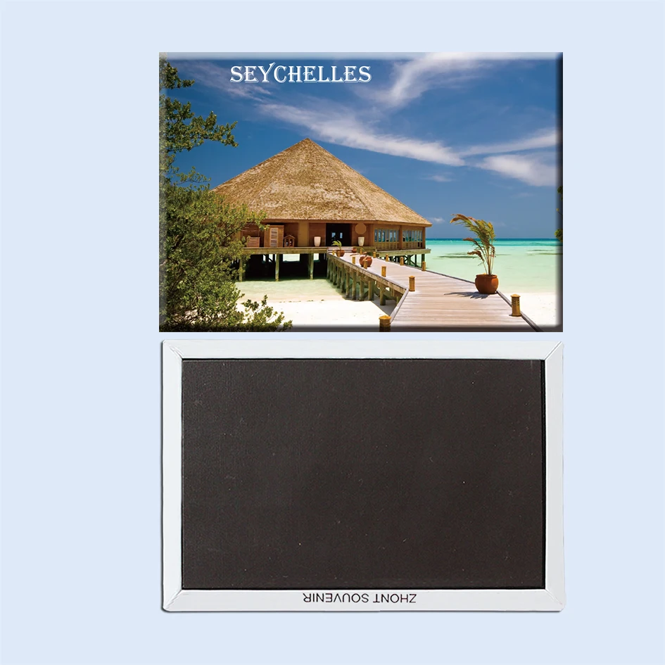 

la digue seychelles bungalow beach azure ocean 22946 Magic fridge magnets Phots magnets