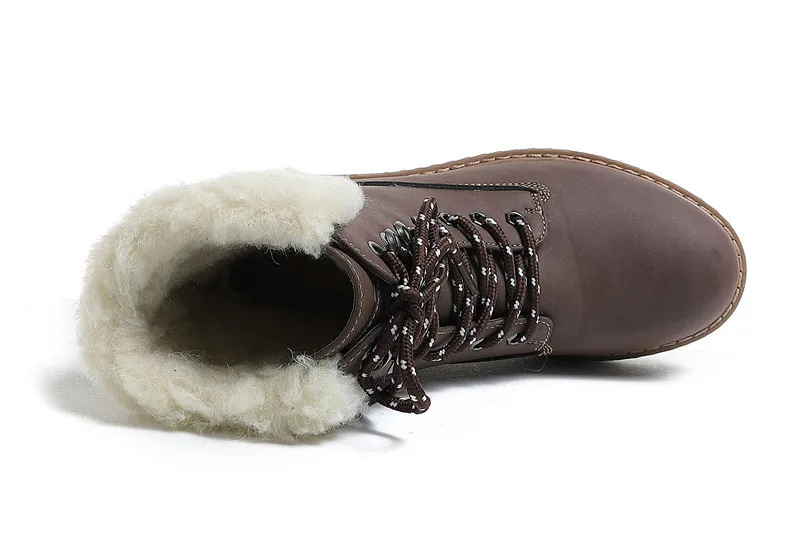 CAILASTE/зимняя женская обувь; ботильоны на Плоском Каблуке; Походные Ботинки martin для альпинизма; обувь из смешанной шерсти; уличная теплая плюшевая стелька на шнуровке